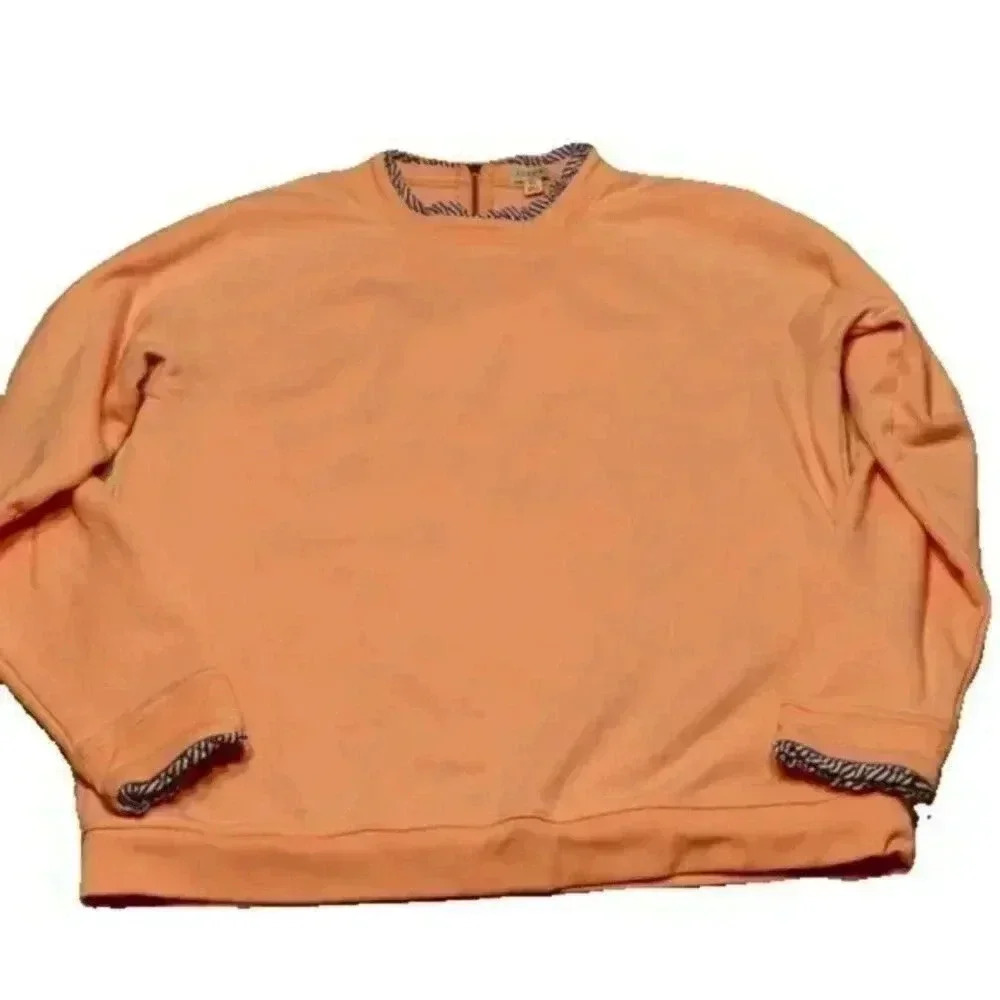 J.Crew Factory Ruffled Collar Pink Sweatshirt Size XL